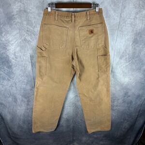 Carhartt B11 BRN Washed Duck Work Dungaree Pants Mens 32x32 Tan Brown Carpenter